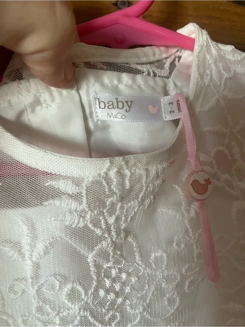 Little Girls White Lace Overlay Formal Dress Size 2-3yrs